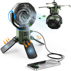 Eary Solar Powered Fan 6000mAh Battery Operated 4 Speed Wind With Led Light Outdoor Tent Fans for Camping Essentials