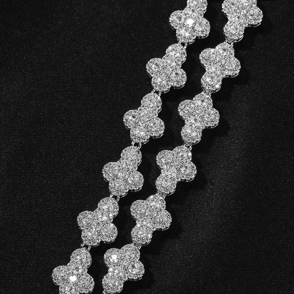 THE BLING KING 11mm Full Cross Charm Chain Bracelet For Men Sparkle Iced Out 5A+ Cubic Zirconia Tennis Link Hip Hop Punk Jewelry