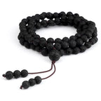 108 Black Lava Onyx Stone Beaded Prayer Bracelet & Necklace For Men Women 6mm Natural Stone Bracelet Charm Jewelry Gift