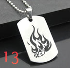 Wolf Dog Tag Pendant Necklace — Stainless Steel