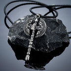Norse Runes Odin's Raven Giant Axes Necklaces Men Stainless Steel Vikings Valknut Amulet Pendant Scandinavian Jewelry Male Gifts