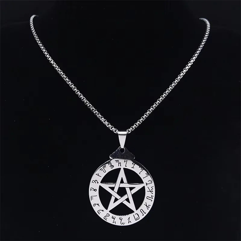 Star Odin Steel Pendant Norse Viking Wicca Pentacle