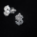 American Full Diamond Dollar Letter Stud Men's Senior Sense Super Flash Hip Hop Trend Niche Men's And Women's Fashion Earrings