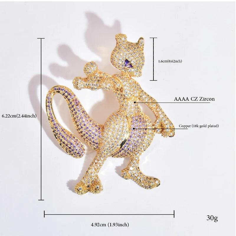 Hip Hop 3A+ CZ Stone Bling Iced Out Cartoon Character Charm Pendants Necklace for Men Rapper Jewelry Purple Gold Silver Color