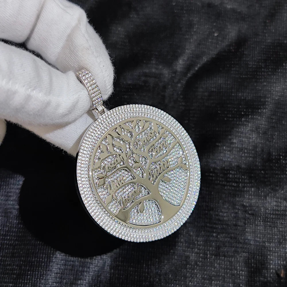925 Silver VVS Moissanite Family Tree Pendant