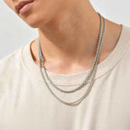 Two-Tone Twisted Rope Chain Necklace — Stainless Steel
