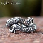 Viking Odin Dragon Rune Amulet Ring — Titanium