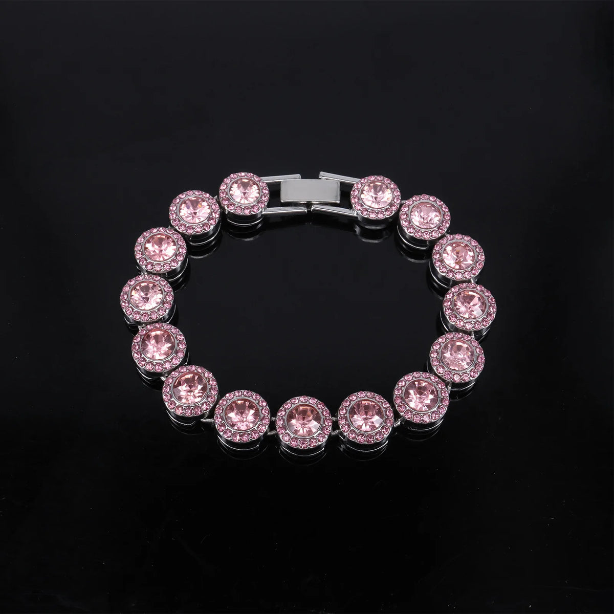 Round Rhinestone Tennis Bracelet & Necklace Set, 12mm Wide
