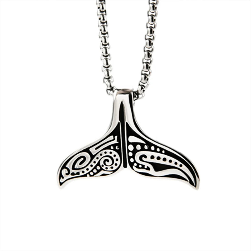 Whale Tail Pendant — Stainless Steel