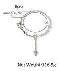 Uwin Bead Chain With 4 Corss Full Paved Iced Out Bling New In Cubic Zirconia HipHop Jewelry
