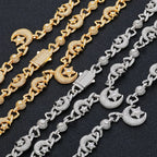 Iced Out Star Cuban Chain Necklace Moon CZ