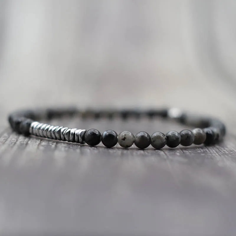 4mm Beach Bead Bracelet — Black-Tone
