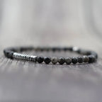 4mm Beach Bead Bracelet — Black-Tone