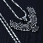 Stainless Steel Eagle Pendant Necklace Vintage