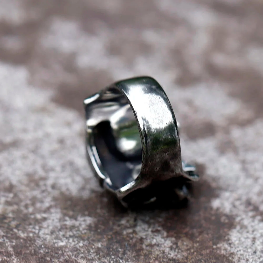 NEW Men's 316L stainless-steel rings retro Motorcyclist skull RING for teens gothic punk Jewelry Gift free shipping