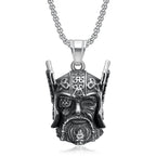 Vintage Design Viking Warrior Bell Pendant Motorcycle Wind Nordic Odin Guardian Bell Necklace Gift Jewelry Accessories