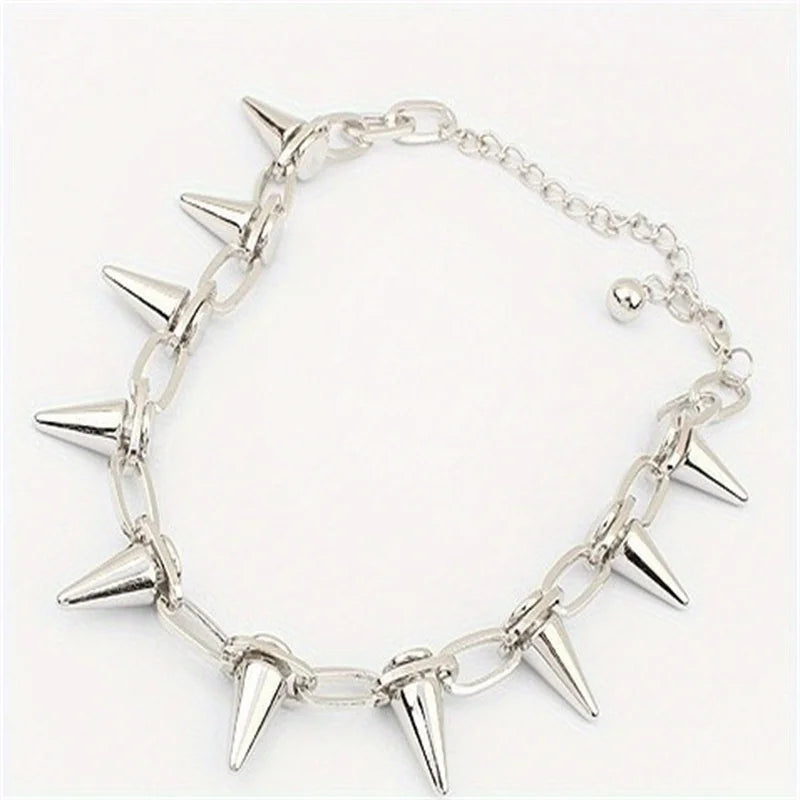 Studded Spikes Choker Necklace — Stainless Steel