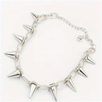 Studded Spikes Choker Necklace — Stainless Steel