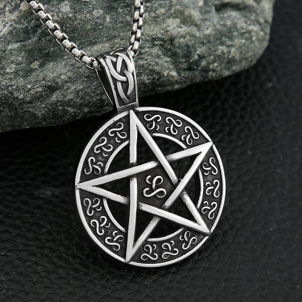 Fashion Vintage Hexagram Pendant Necklaces For Man Women Stainless Steel Star Of David Necklace Amulet Jewelry Gift