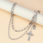 Multi‑Layer Pants Chain With Skull Cross Pendant Unisex Metal Waist Chain Gothic Punk Jeans Hanging Fashion Decor