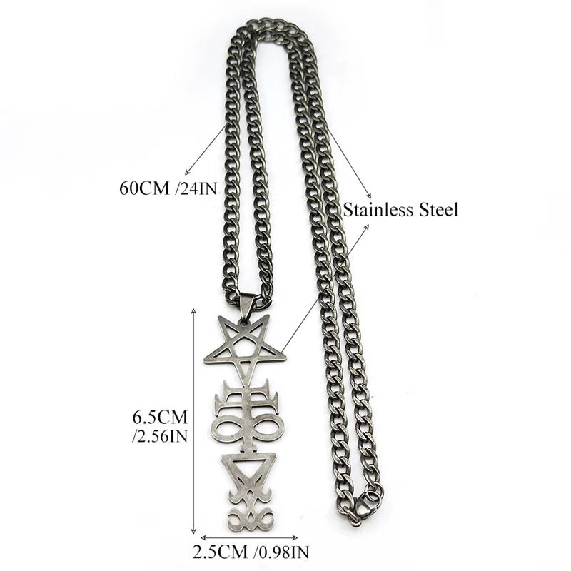 Satanic Cross Pendant Necklace — Stainless Steel