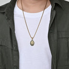 Medal San Miguel Arcanjo Archangel Necklaces Stainless Steel Chain Necklace Saint Michael Pendant Necklace Lucky