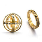 Vintage Astronomical Ball Alloy Men's and Women's Rings Creative Complex Rotating Cosmic Ring Deformable Rotating Ring