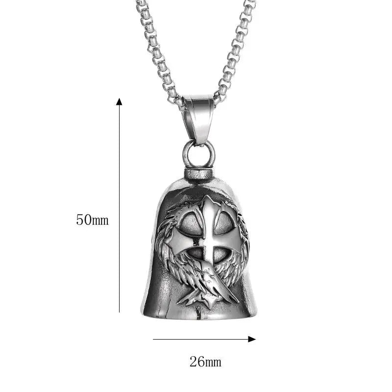 Cross Moto Bell Steel Pendant European American