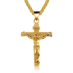 Jesus Cross Gold Pendant Necklace