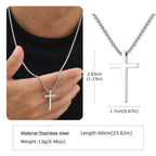 Two-Tone Cross Pendant Necklace — Stainless Steel