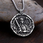 Saint Michael Archangel Cross Pendant Stainless Steel Vintage Classic Archangel Amulet Necklace For Men Women Fashion Jewelry