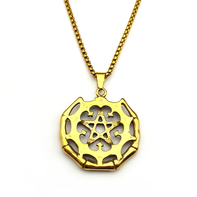 Star Celtic Steel Pendant Vintage Witch Knot Pentagram