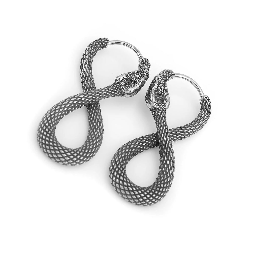 Animal Snake Hoop Earrings Punk Men Women — Stainless Steel