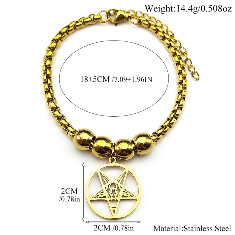 Baphomet Gold Bracelet — Stainless Steel