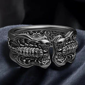 Scorpion Ring for Men — Black-Tone Punk Statement Band