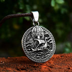 Viking Pirate Ship Dragon Pendant — Stainless