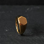 Handmade Highly Polished Stainless Steel 18k Gold Plated Square Geometric Smooth Blank Signet Rings for Women Men