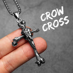 Viking Crow Bone Cross Men Necklaces Stainless Steel Amulets Pendant Chain Women Fashion Jewelry Punk Accessories Gift Wholesale
