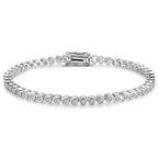 GRA Certified 2mm Moissanite Tennis Bracelet for Women Man 925 Sterling Silver Plated 18k Gold Round Bubble Diamond Bracelets