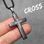 Cross Gemstone Pendant — Stainless Steel