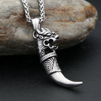 Wolf Tooth Pendant Necklace — Stainless Steel
