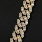 Iced Out CZ Cuban Miami Link Chain Necklace 25mm — Two-Tone