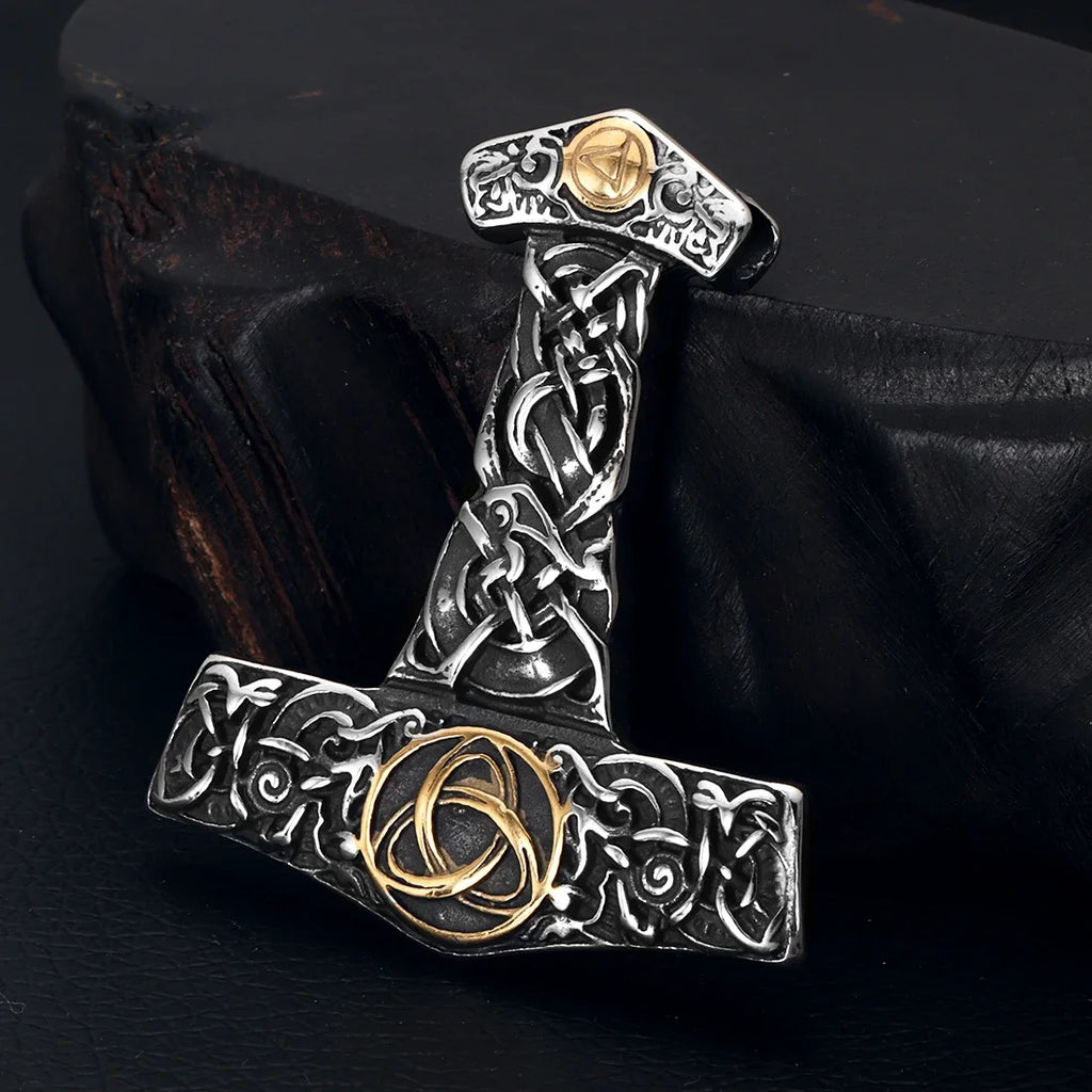 316L Stainless Steel Norse Viking Rune Axe Pendant for Men Necklace DIY Accessories Finding Jewelry Making Charm