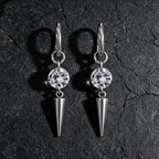 Colorful Cubic Zircon Huggie Hoop Earrings — Cone Spike Dangle