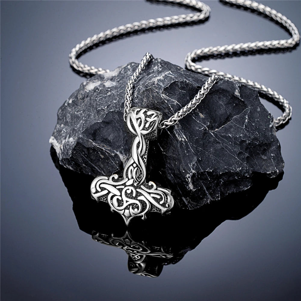 Thor's Hammer Mjolnir Pendant — Stainless Steel