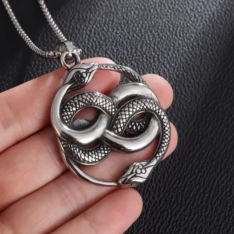 Snake Demon Skull Pendant Necklace — Gothic Vintage
