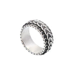 Vintage Stainless Steel Vikings Dragon Scale Ring Rock Punk Norse Viking Dragon Spine Rings For Men Wedding Band Jewelry Gifts
