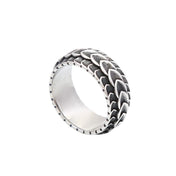 Vintage Stainless Steel Vikings Dragon Scale Ring Rock Punk Norse Viking Dragon Spine Rings For Men Wedding Band Jewelry Gifts