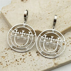Baphomet Steel Earrings Sigeal Sigil Lucifer Dangle