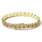 Gold Baguette Tennis Bracelet 8MM Iced Out